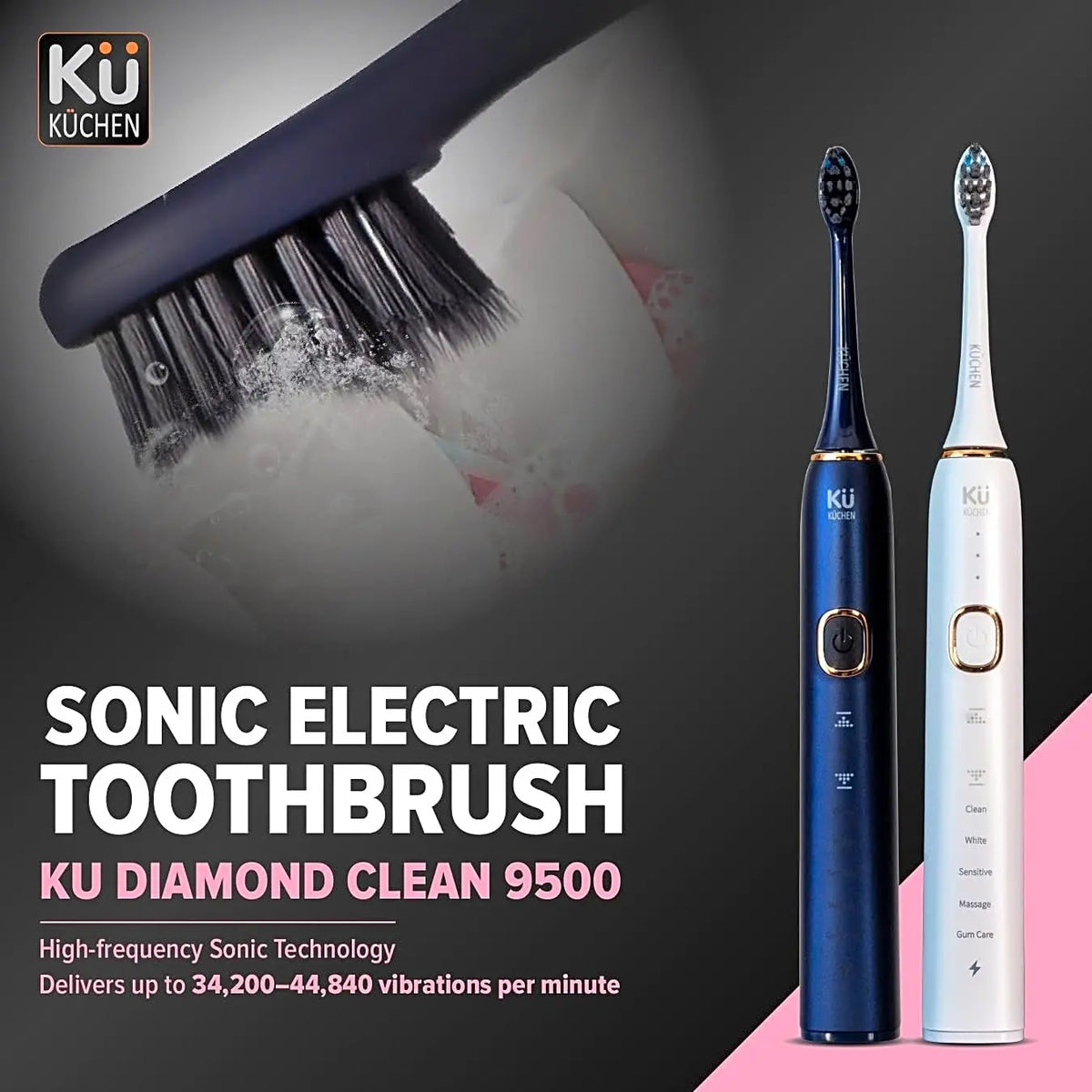 ULTRASONIC TOOTHBRUSH KU9500 – BLUE & WHITE