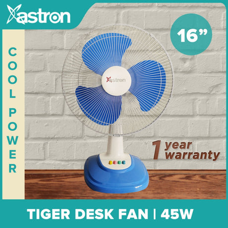 ASTRON TIGER DF-1639 16" DESK FAN PLASTIC BLADE Astron