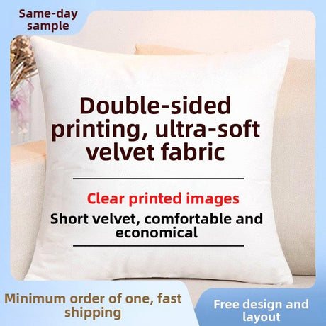 Looma Nest - Pillow Cover – Baby Velvet Personalized Cushion Case -01 - Sofa, Bed & Corporate Branding Looma