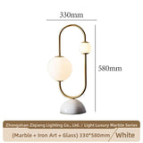 Milano Glow - Aelix - N125 Combination - Modern Natural Marble and Glass Table Lamp with Minimalist Designer Style, Soft Ambient Lighting for Elegant and Functional Spaces - Living Room / Bedroom / Bedside / Hotel / Project / Office Milano