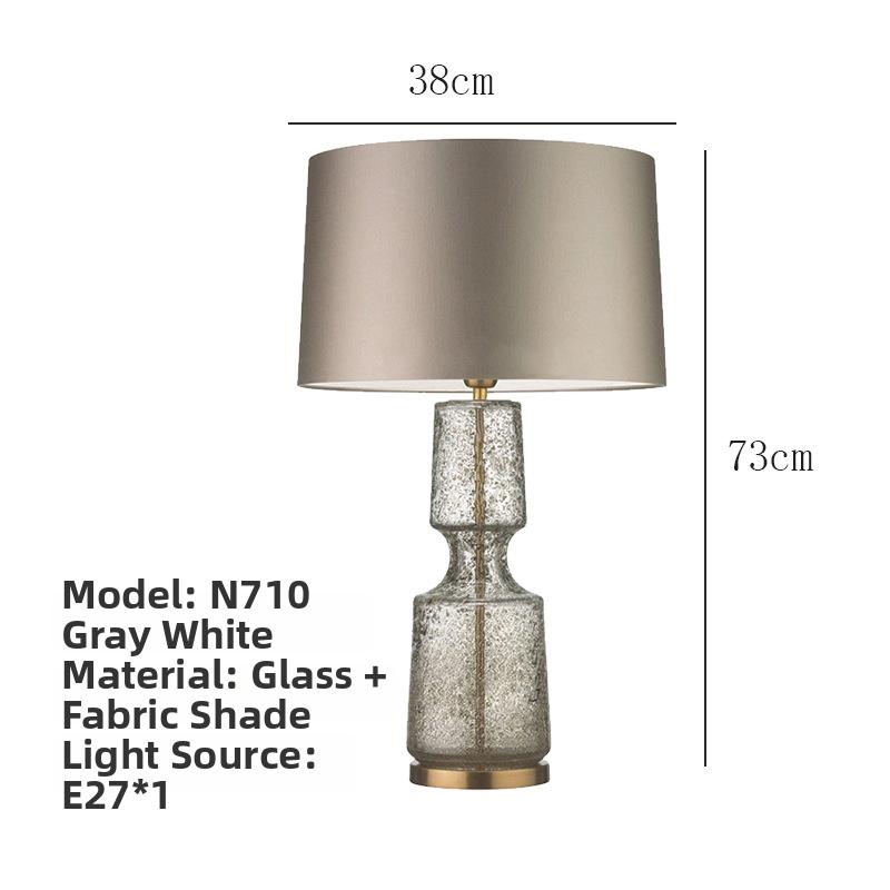 Milano Glow - Arixel - N701 Glaze - Post-Modern Nordic Fabric and Crystal Glass Table Lamp with Light Luxury Designer Style, Soft Ambient Lighting for Elegant and Cozy Spaces - Living Room / Bedroom / Bedside / Study Milano