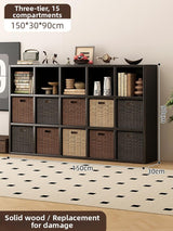 Timberra - Merry02 - LatticeWood Floor-Standing Storage Rack - Living Room Timberra