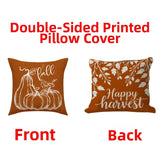 Looma Lex - Autumn Pumpkin Double-Sided Throw Pillow Cover – Farmhouse Fall Decorative Cushion - Sofa, Bed & Home Décor Looma