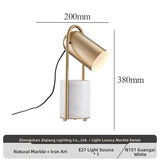 Milano Glow - Aelix - N125 Combination - Modern Natural Marble and Glass Table Lamp with Minimalist Designer Style, Soft Ambient Lighting for Elegant and Functional Spaces - Living Room / Bedroom / Bedside / Hotel / Project / Office Milano