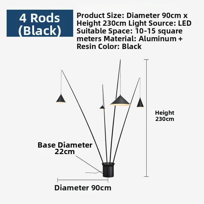 Milano Glow - Aerisio - Nl121 - Nordic Fisherman Floor Lamp with Sculptural Designer Form, Artistic Ambient Lighting for Modern Statement Interiors - Living Room / Bedroom / Sofa Area / Model Room Milano