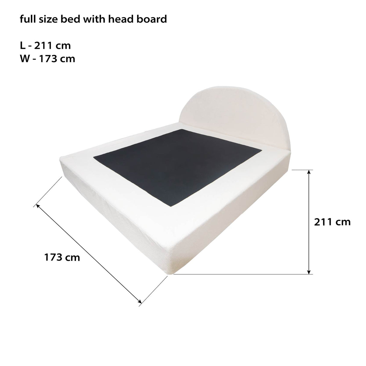 CAMILA Metal bed with Upholstered Cover Furnigo
