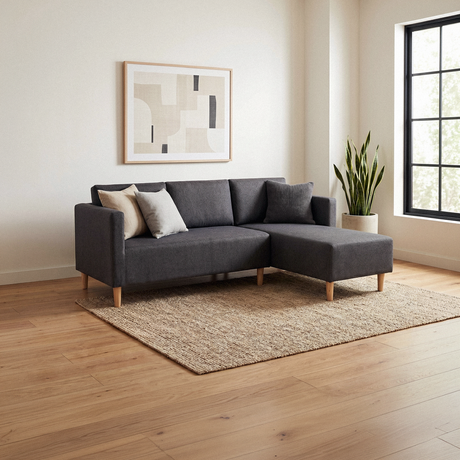 Gaynour L-Shape Fabric Sofa Furnigo