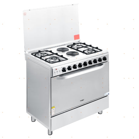 HAIER - HFS-904G2E130FGO 90cm 4 Gas Burners & 2 Electric Plate with 130L Double Burner Gas Oven Cooking Range AF Home