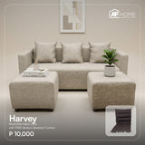 Harvey Reversible Fabric Sofa - FREE Backrest Cushion (Flash Sale) Furnigo