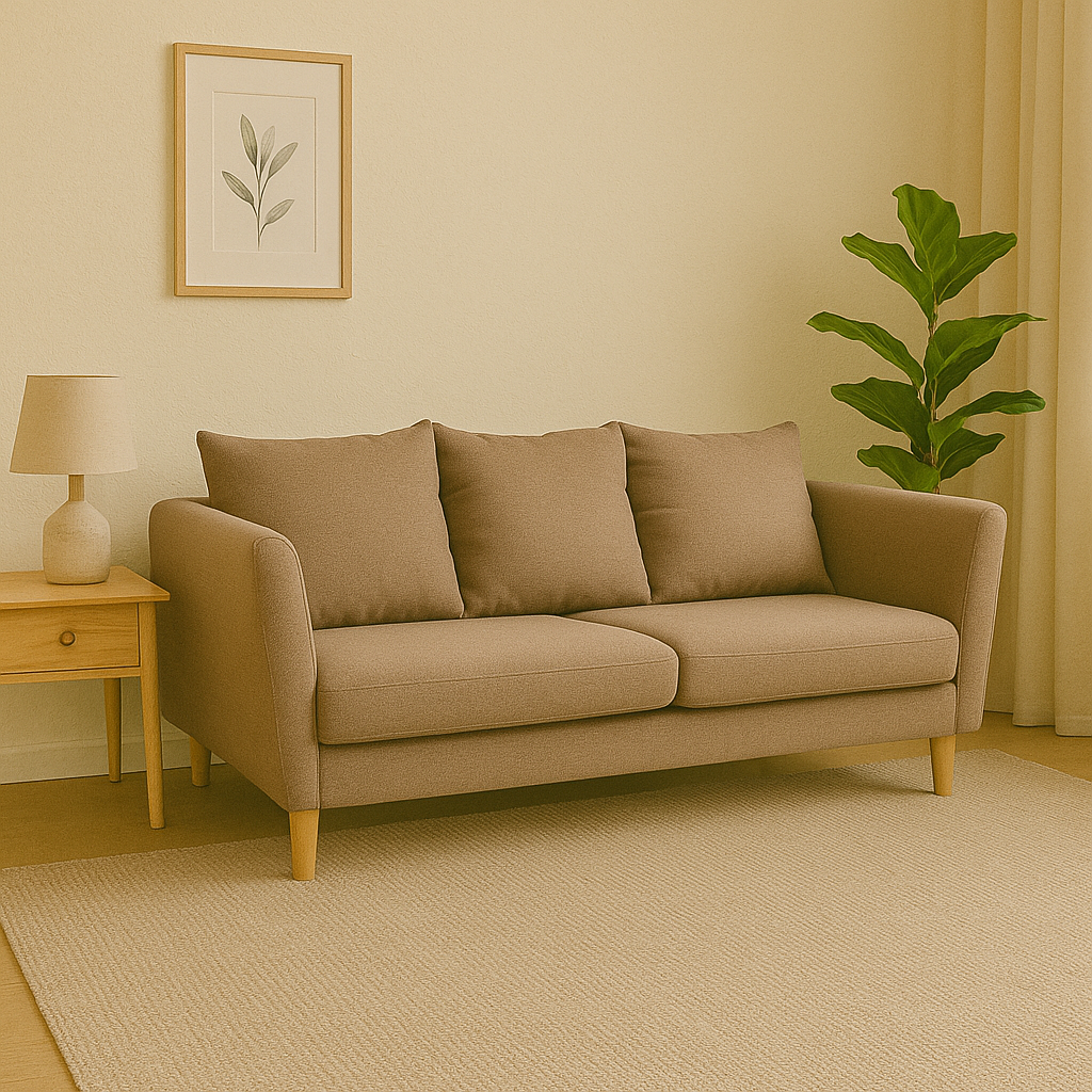 JANE 3-Seater Fabric Sofa Affordahome