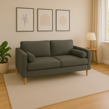 JASMIN 2 Seater Fabric Sofa with Pillows Affordahome