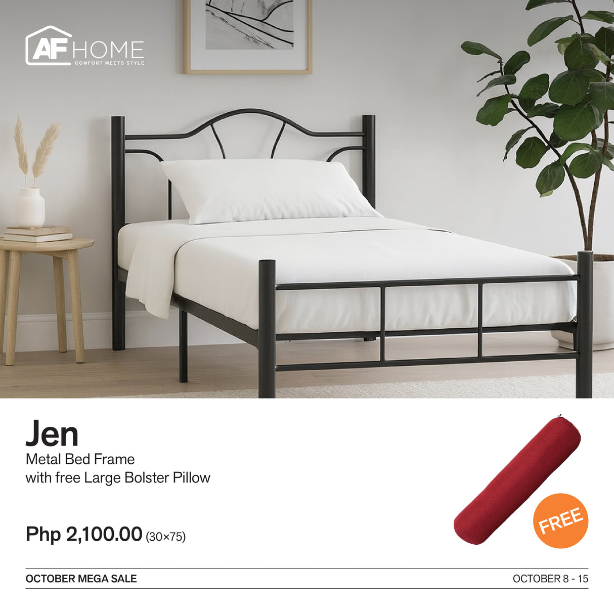 10.10 Mega Sale | Jen Metal Bed Frame with Surprise Gift AF Home