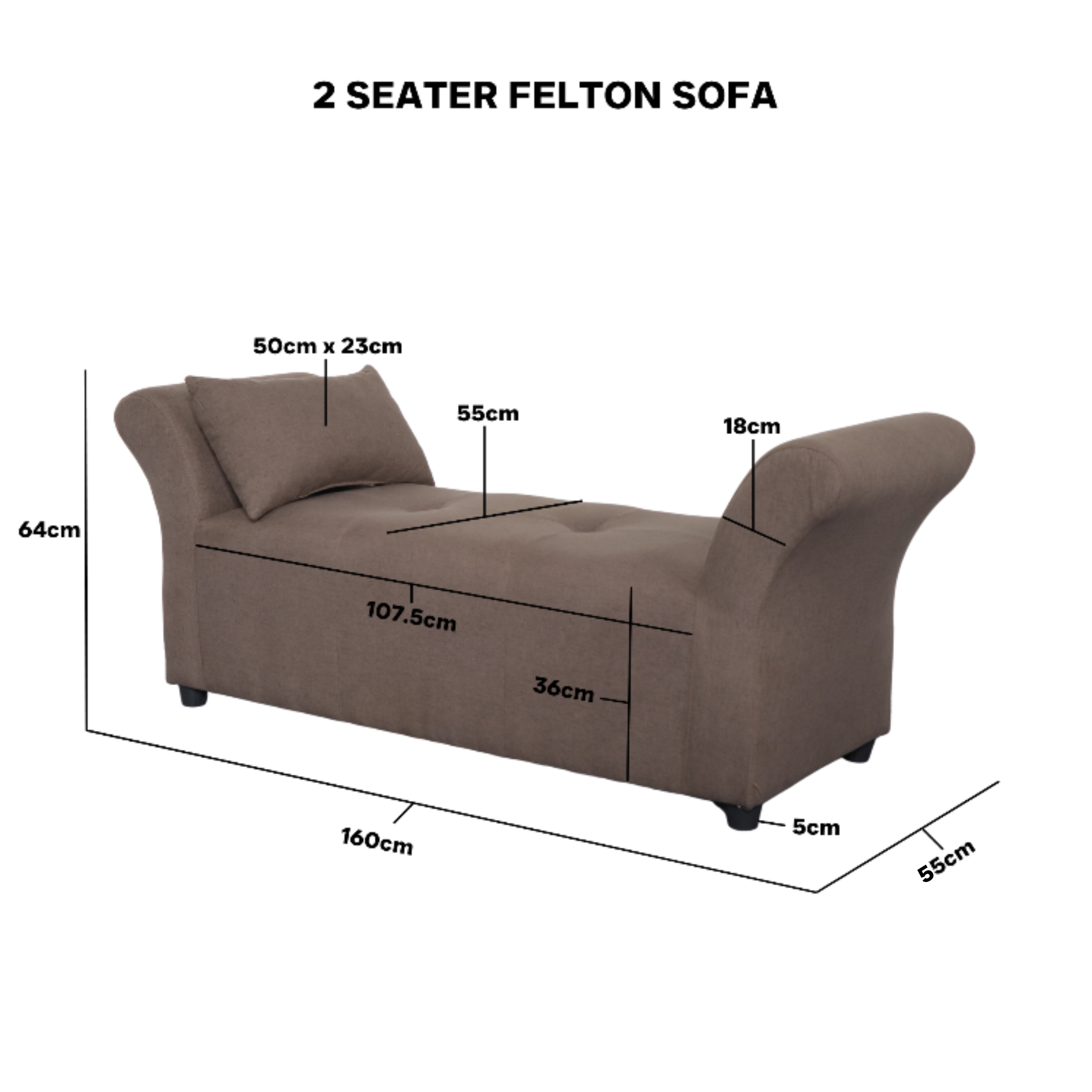 Felton Cleopatra Fabric Sofa Af Home