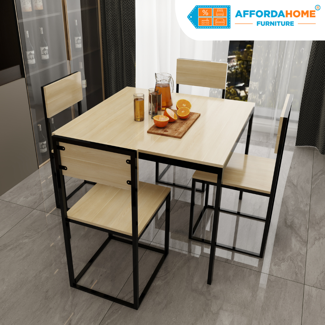 KENT 4-Seater Dining Table Set Affordahome