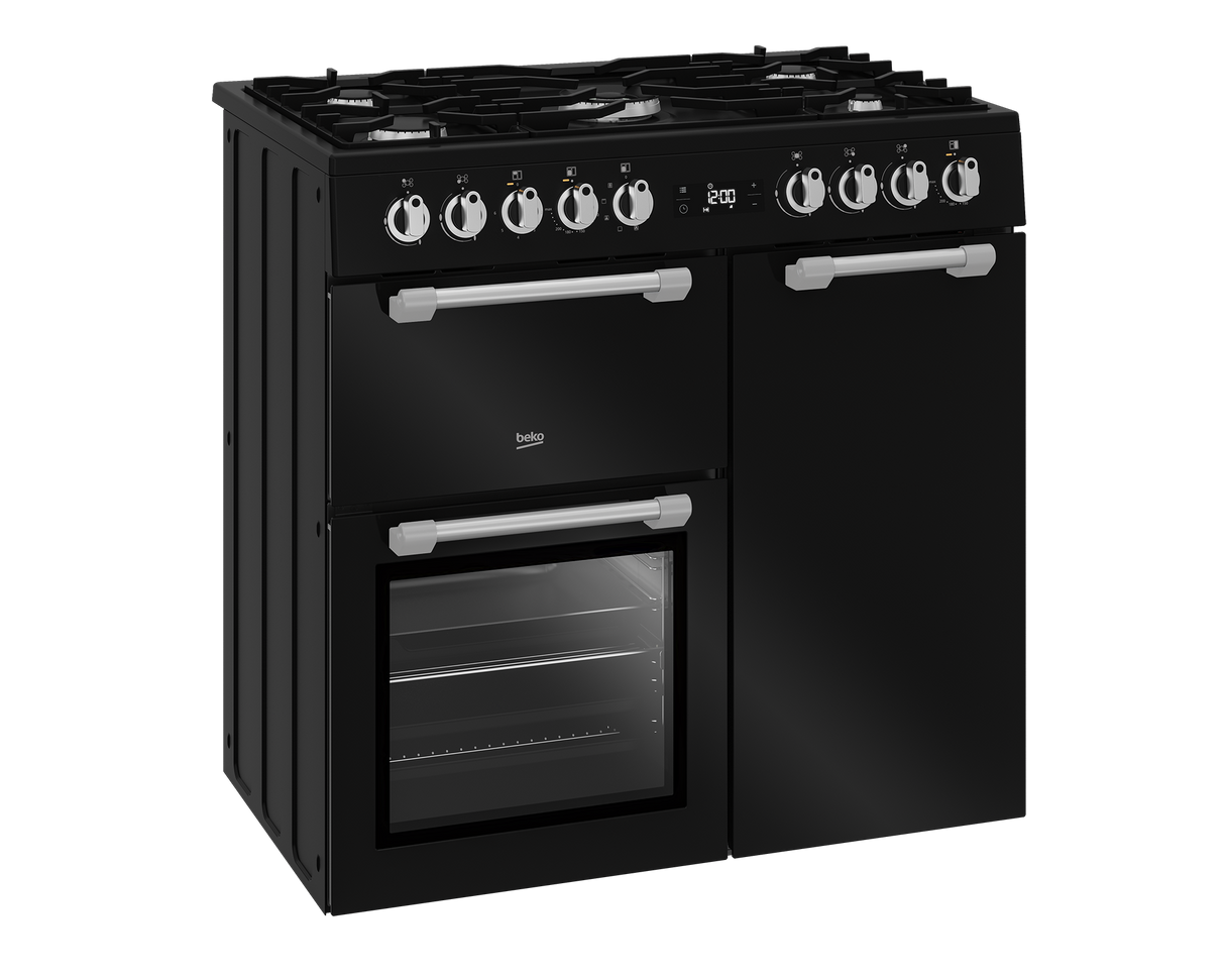 BEKO - BRC916GMB: Range Cooker (Multi-functional 90 cm Triple Cavity with Gas Cooktop) AF Home