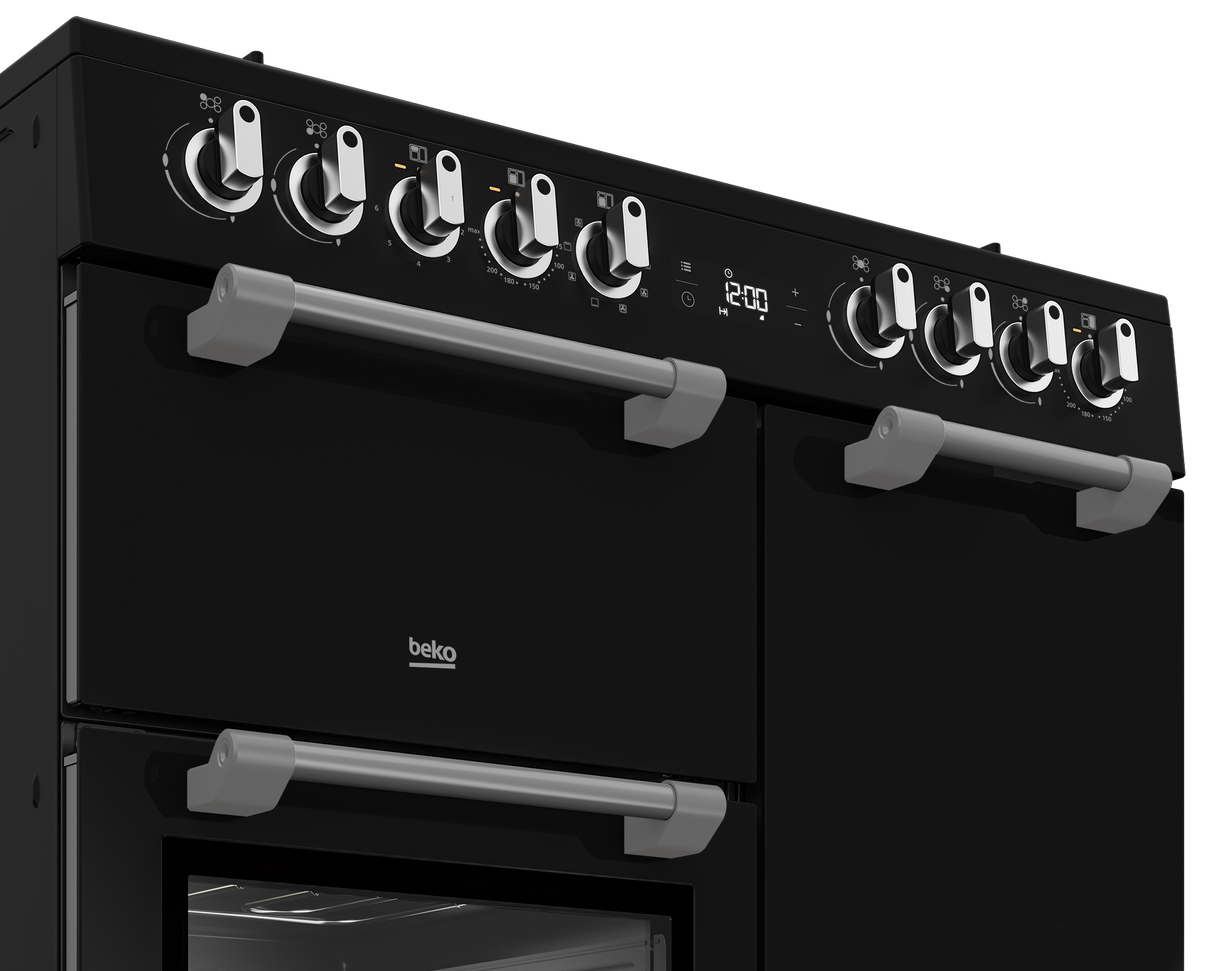 BEKO - BRC916GMB: Range Cooker (Multi-functional 90 cm Triple Cavity with Gas Cooktop) AF Home