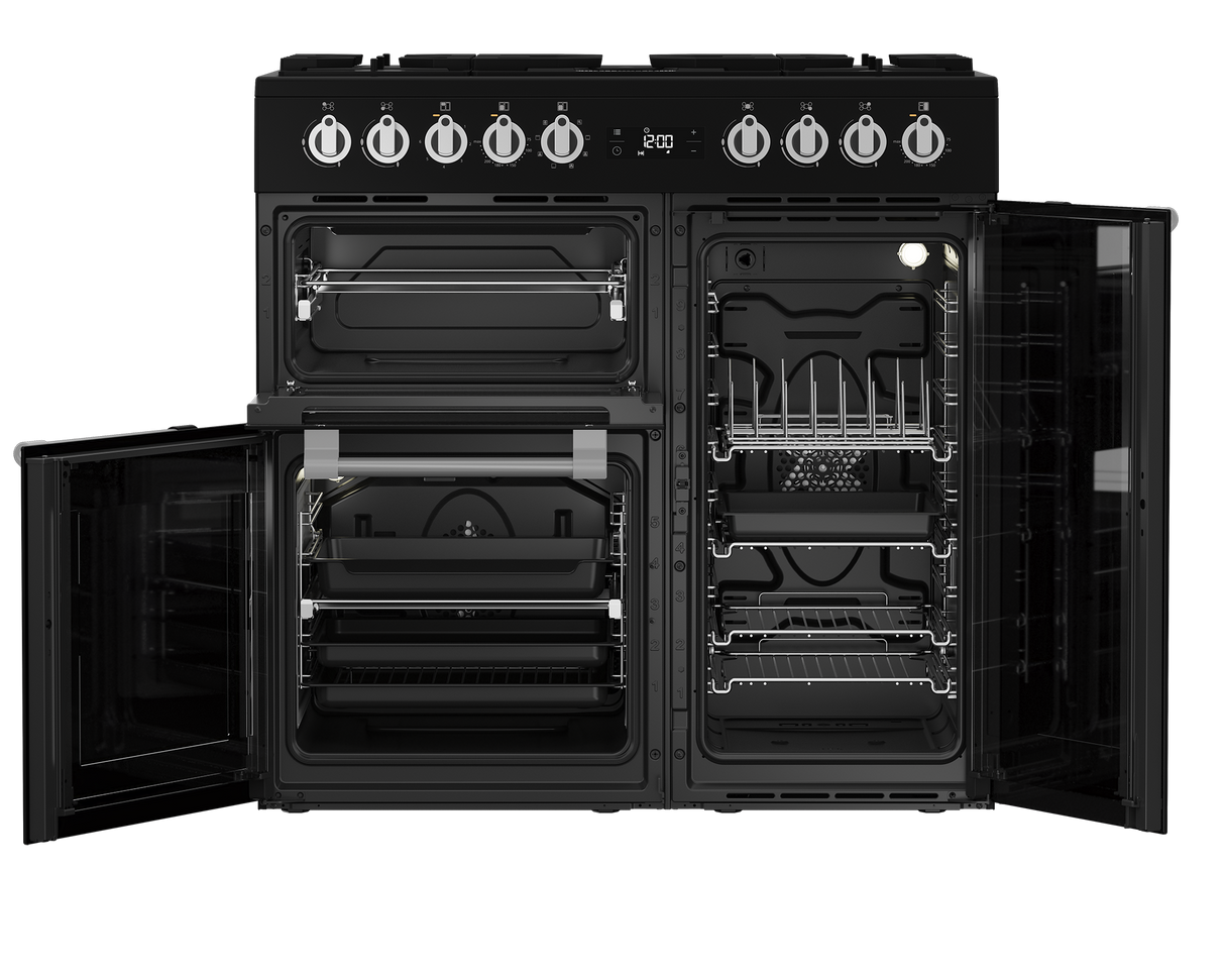 BEKO - BRC916GMB: Range Cooker (Multi-functional 90 cm Triple Cavity with Gas Cooktop) AF Home