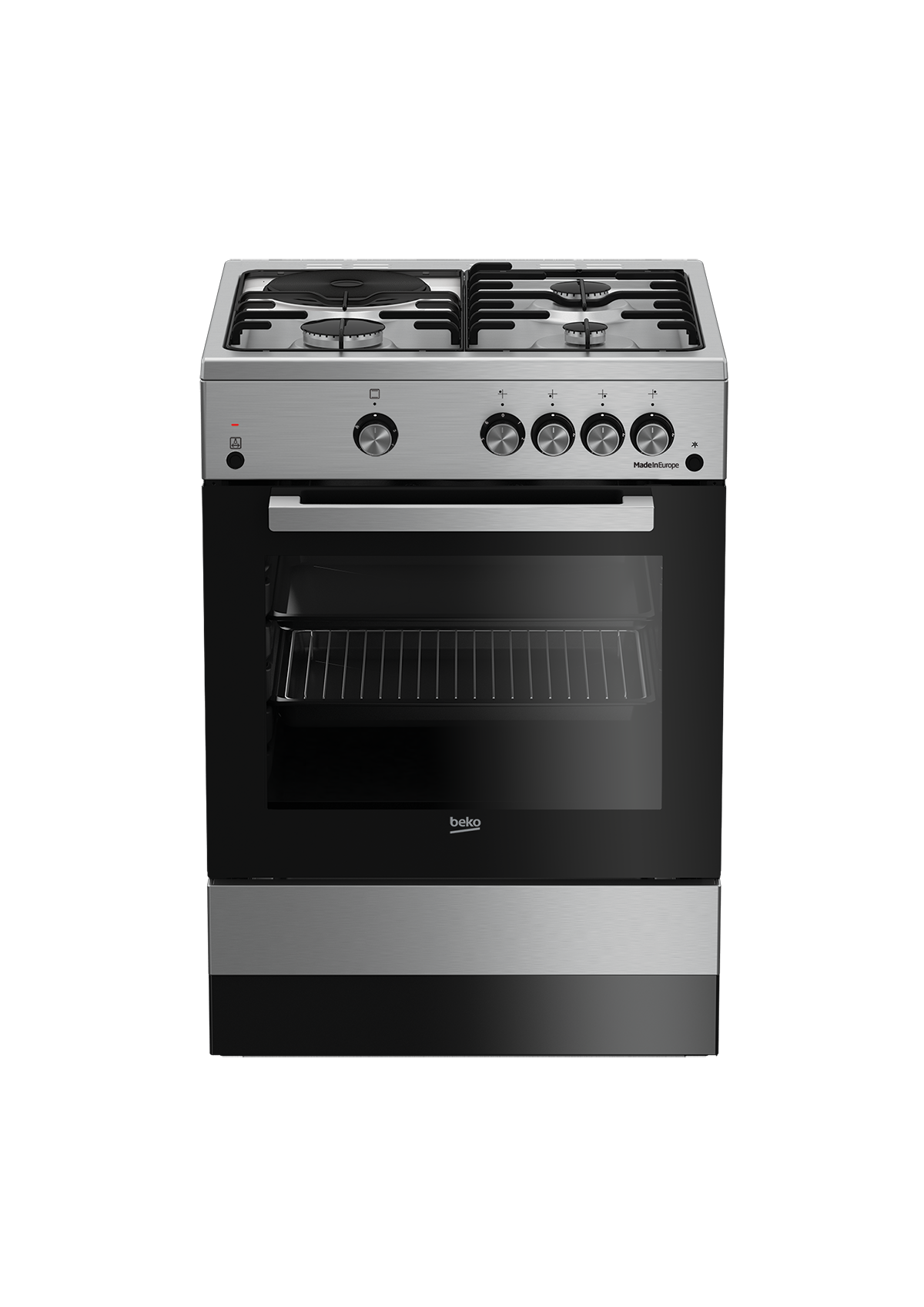 BEKO - FSGT63010GX: 60cm, 3 gas + 1 hotplate | gas oven & electric grill AF Home