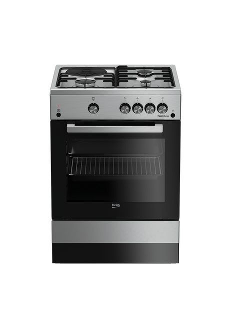 BEKO - FSGT63010GX: 60cm, 3 gas + 1 hotplate | gas oven & electric grill AF Home