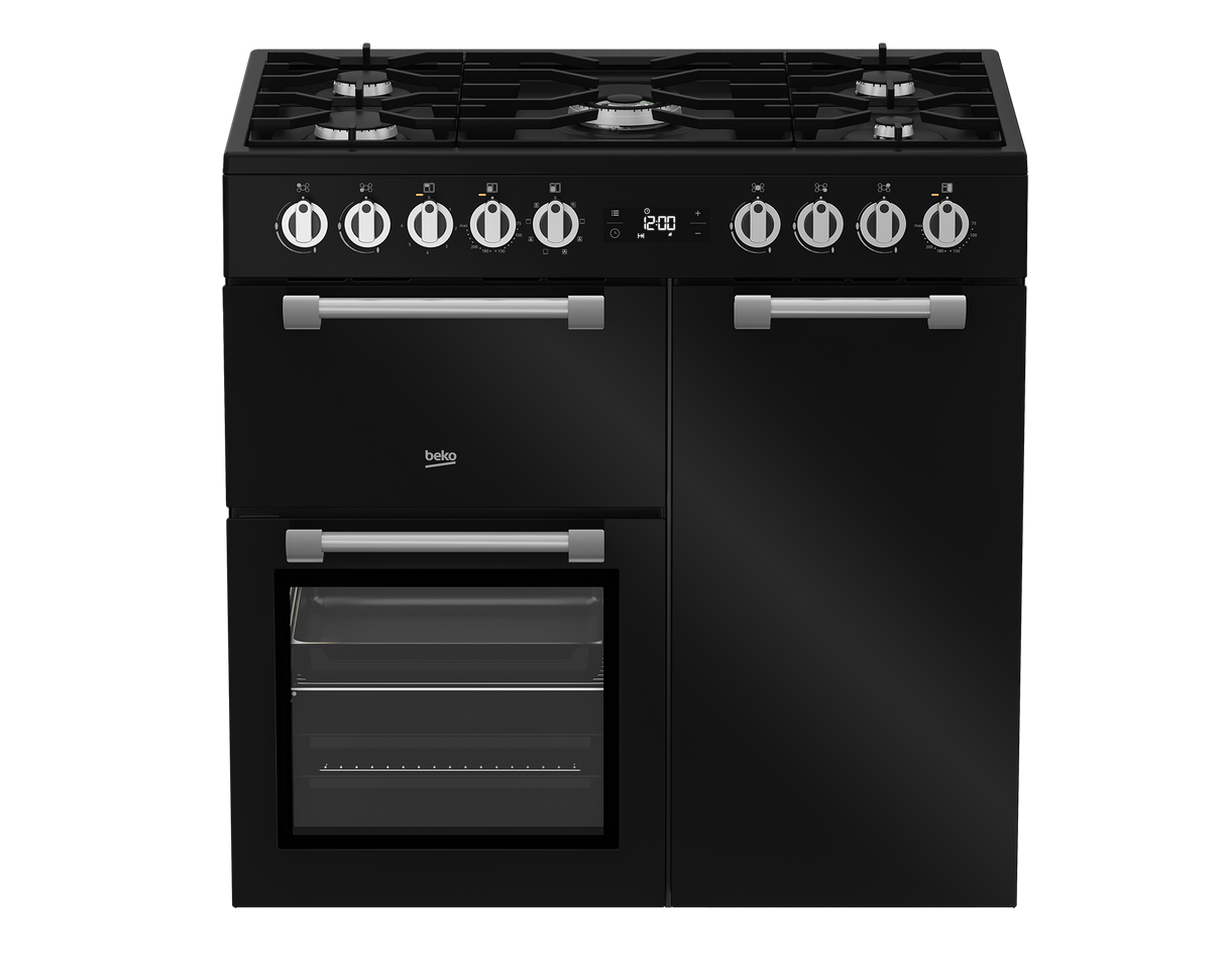BEKO - BRC916GMB: Range Cooker (Multi-functional 90 cm Triple Cavity with Gas Cooktop) AF Home
