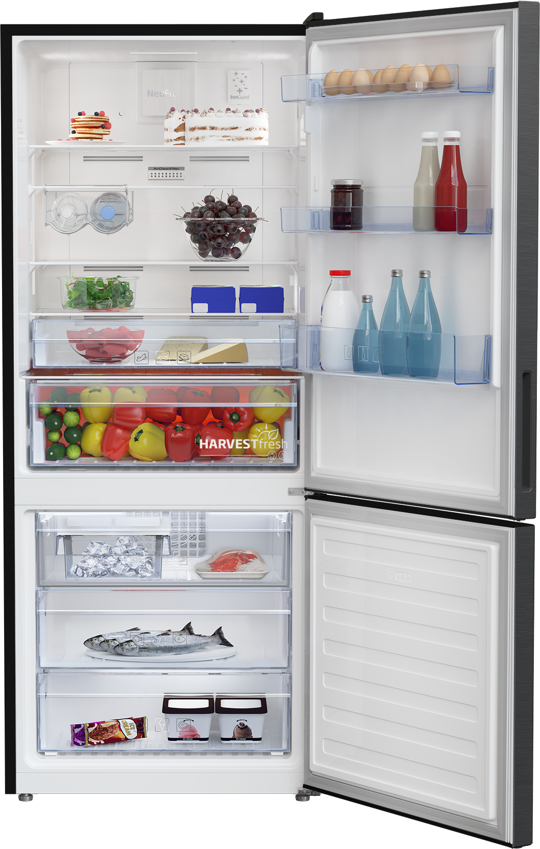 BEKO - RCNT415E50VZK: Fridge Freezer (Freezer Bottom, 70 cm) AF Home
