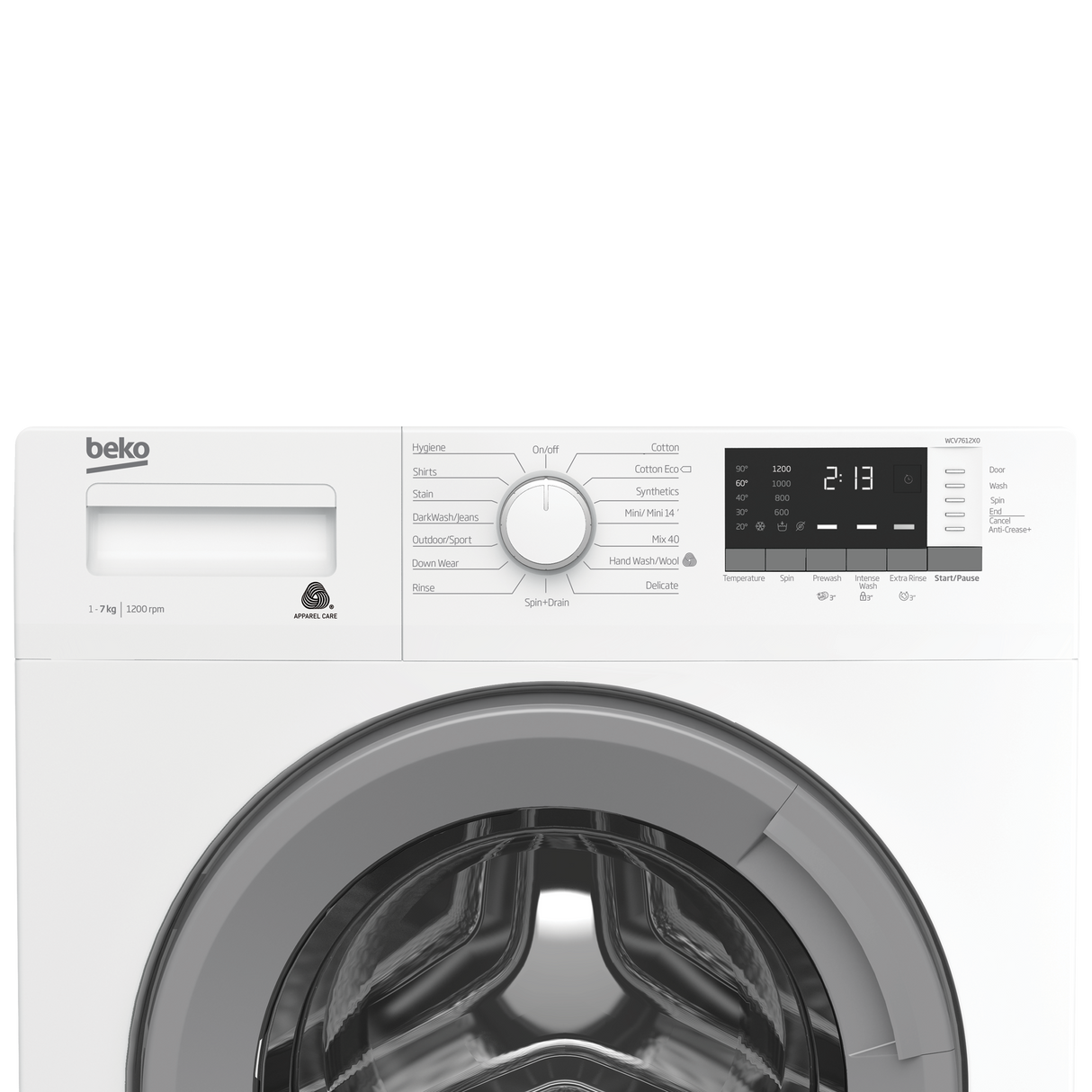 BEKO - WCV7612X0: 7 kg, 1200 rpm, 15 wash programs AF Home
