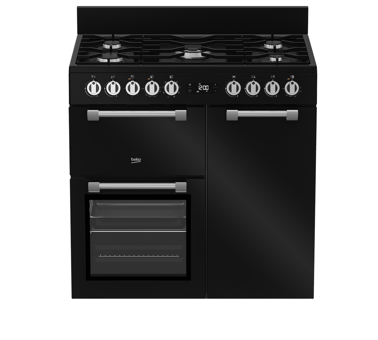 BEKO - BRC916GMB: Range Cooker (Multi-functional 90 cm Triple Cavity with Gas Cooktop) AF Home