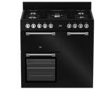 BEKO - BRC916GMB: Range Cooker (Multi-functional 90 cm Triple Cavity with Gas Cooktop) AF Home