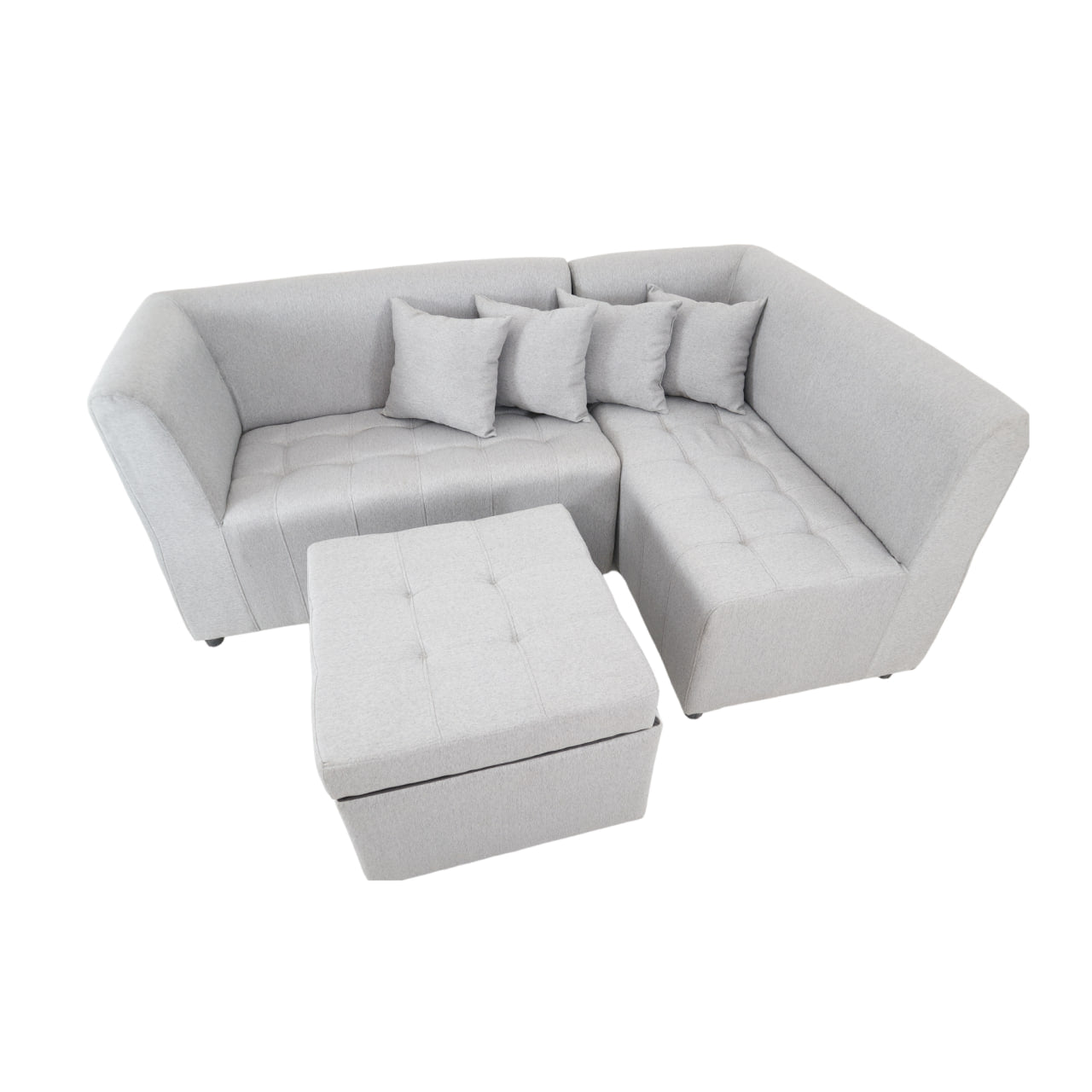 RONNA L-Shape Fabric Sofa w/ Storage Ottoman AF Home