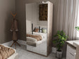 CARLTON Wardrobe with 3 mirror panel Furnigo