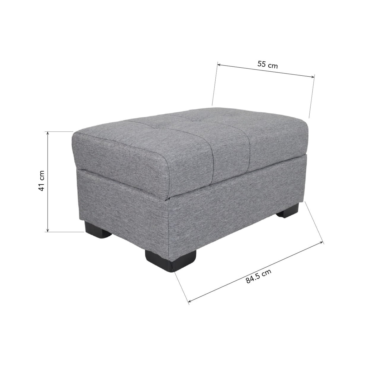 Angelo L-shape Fabric Sofa Set with Ottoman and Glass Top Table Luxe-Life PH