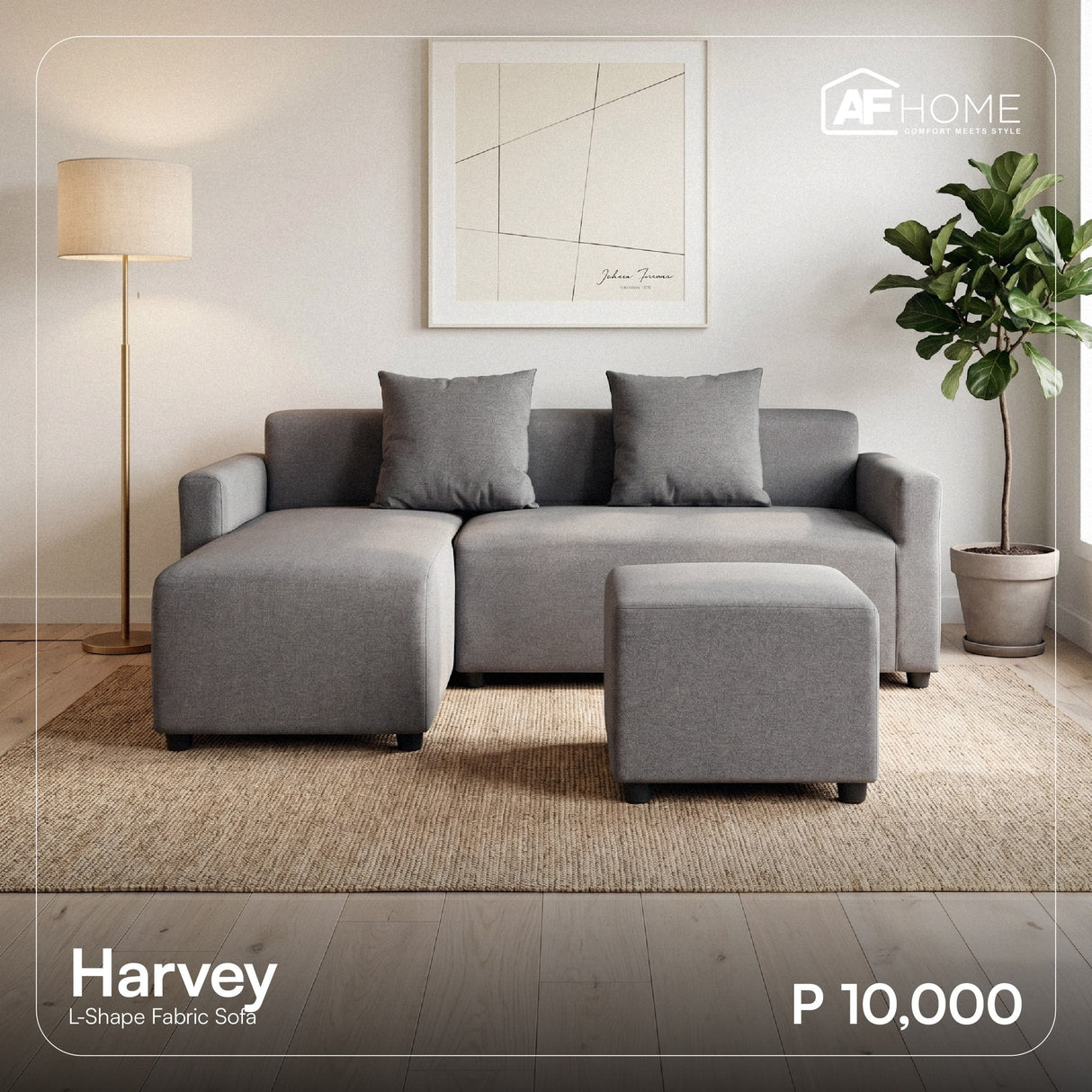 Harvey L-Shape Fabric Sofa