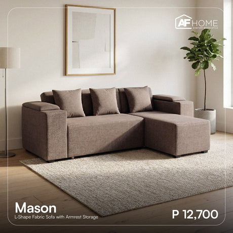 Mason L-Shape Fabric Sofa Furnigo