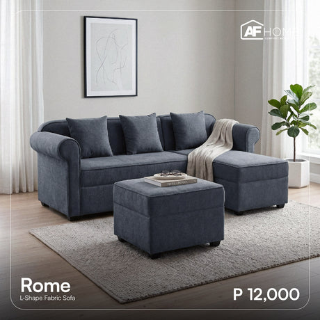 Rome L-Shape Fabric Sofa Furnigo