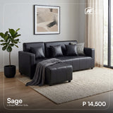 Sage L-Shape Leather Sofa Set