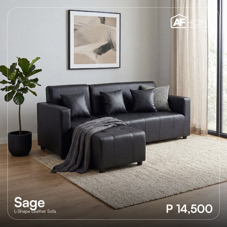 Sage L-Shape Leather Sofa Set Furnigo