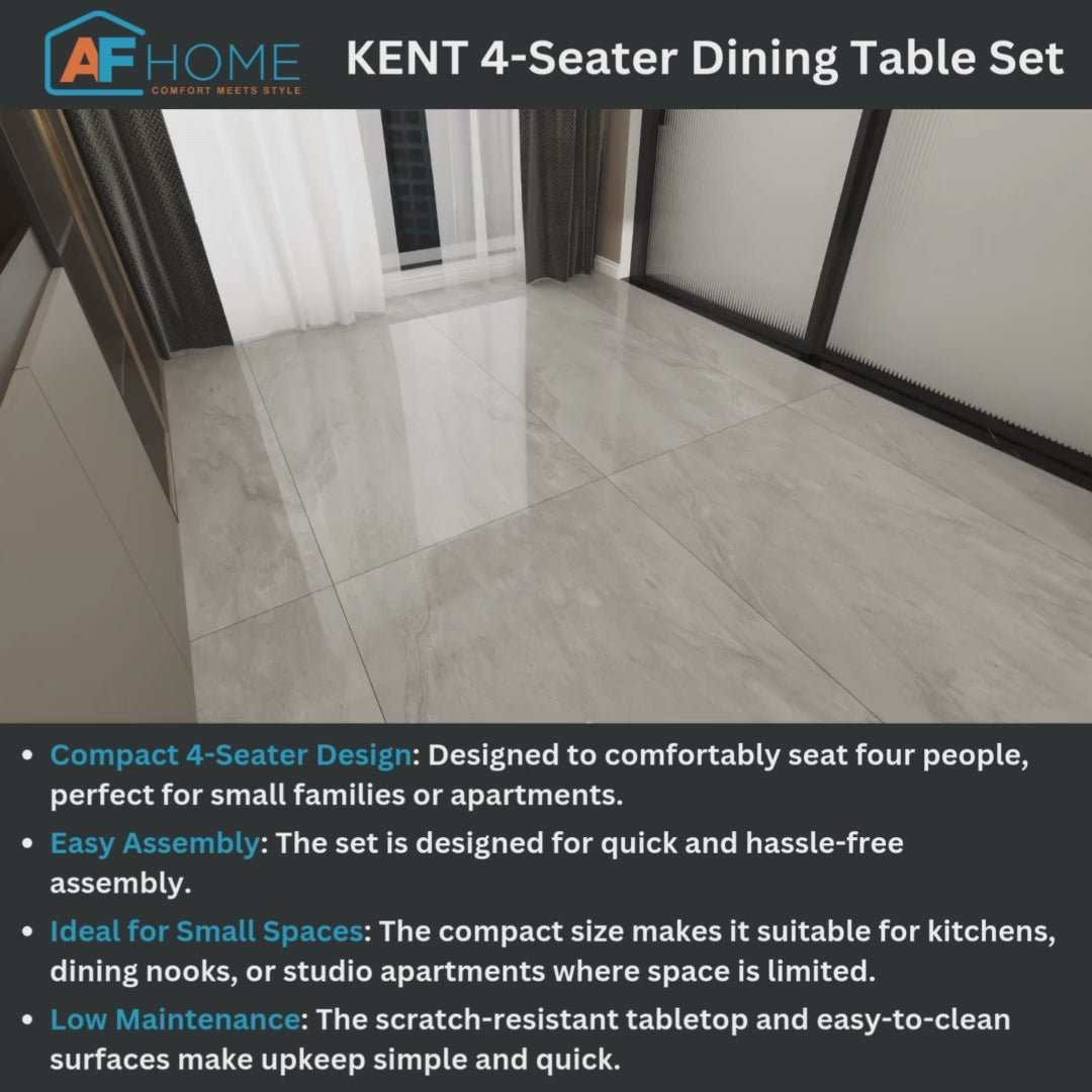 KENT  4 SEATER DINING SET | FREE ROUND MINERAL WATER STAND 2 LAYERS | PAYDAY POWER DEALS