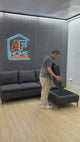 AMBERTON Armless 2-1 L-Shape Fabric Sofa with Ottoman