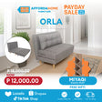 ORLA Fabric Sofa Bed | FREE MIYAGI DISPLAY SHELF | Payday Sale Furnigo