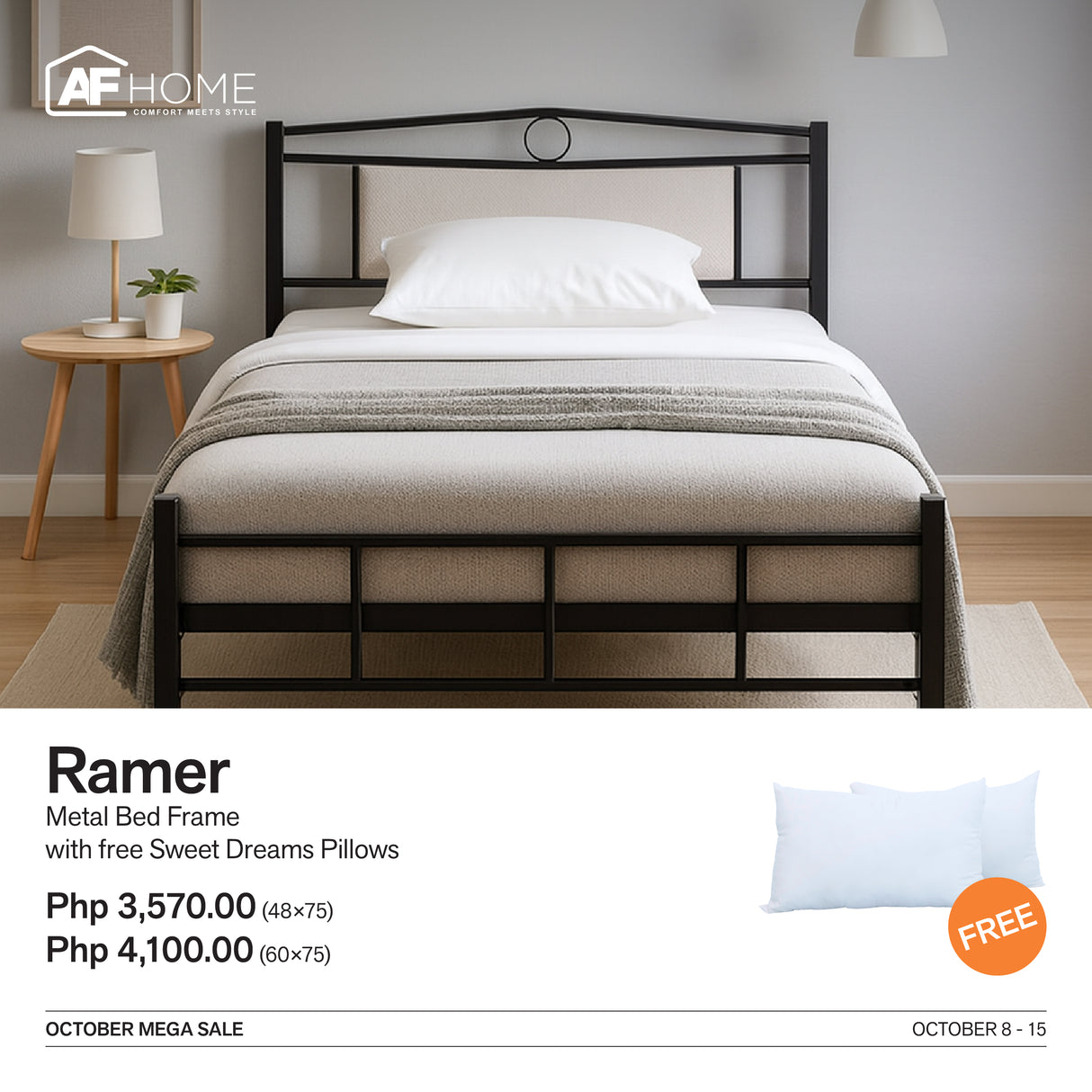 10.10 Mega Sale | Ramer Metal Bed Frame with Surprise Gift AF Home