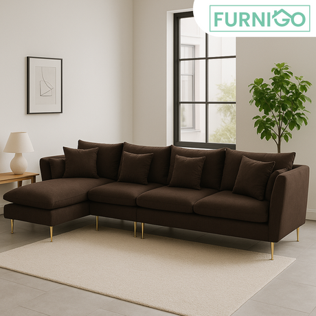 ARMANI L-Shape Fabric Sofa Furnigo