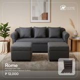 Rome Reversible Fabric Sofa - FREE Backrest Cushion (Flash Sale) Furnigo