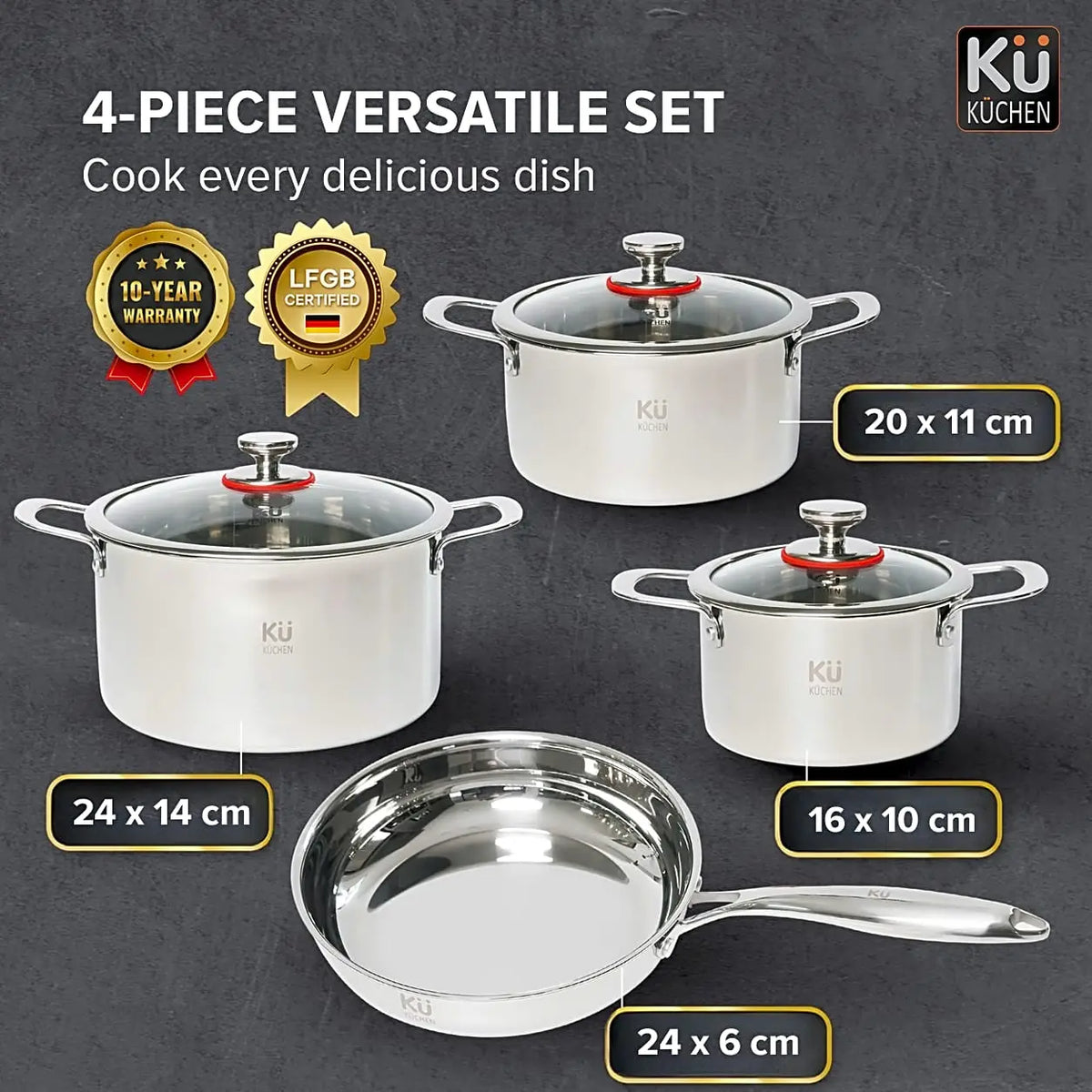 Premium Stainless Steel Cookware Set KU3325