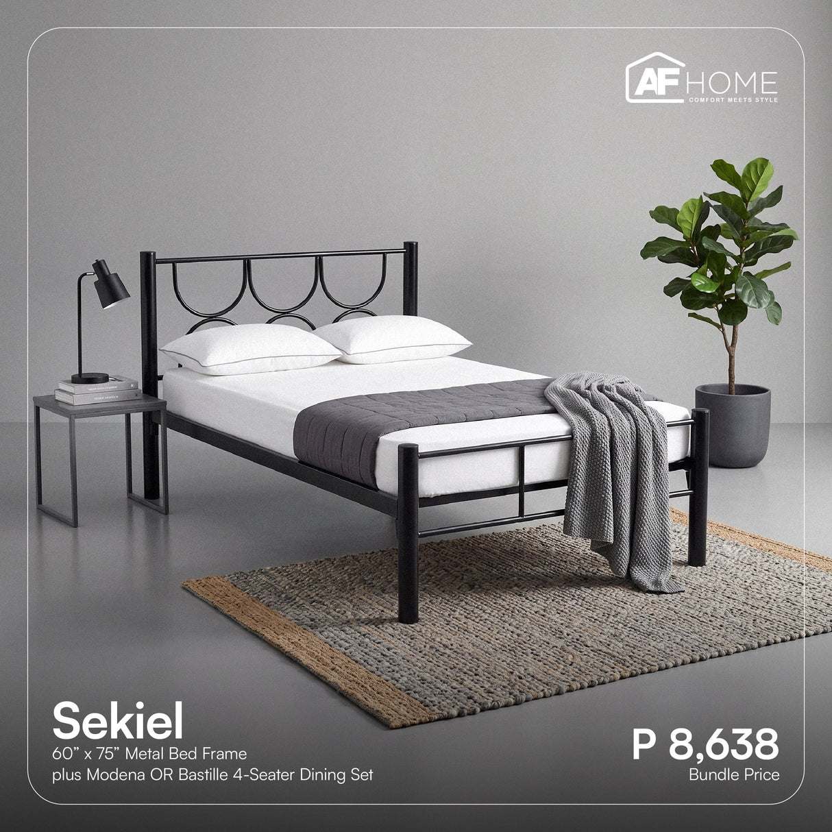 Your Space, Your Mix - Combo B: Metal Bed + Dining Set