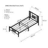 JAMES Single Metal Bed Frame Affordahome