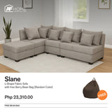 SLANE L-Shape Corner Fabric Sofa Furnigo
