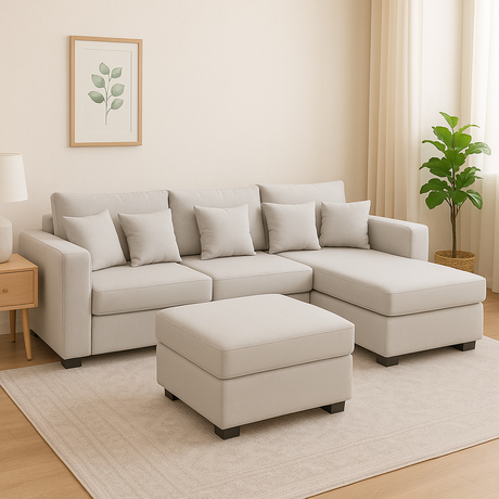 SLANE L-Shape Corner Fabric Sofa Furnigo