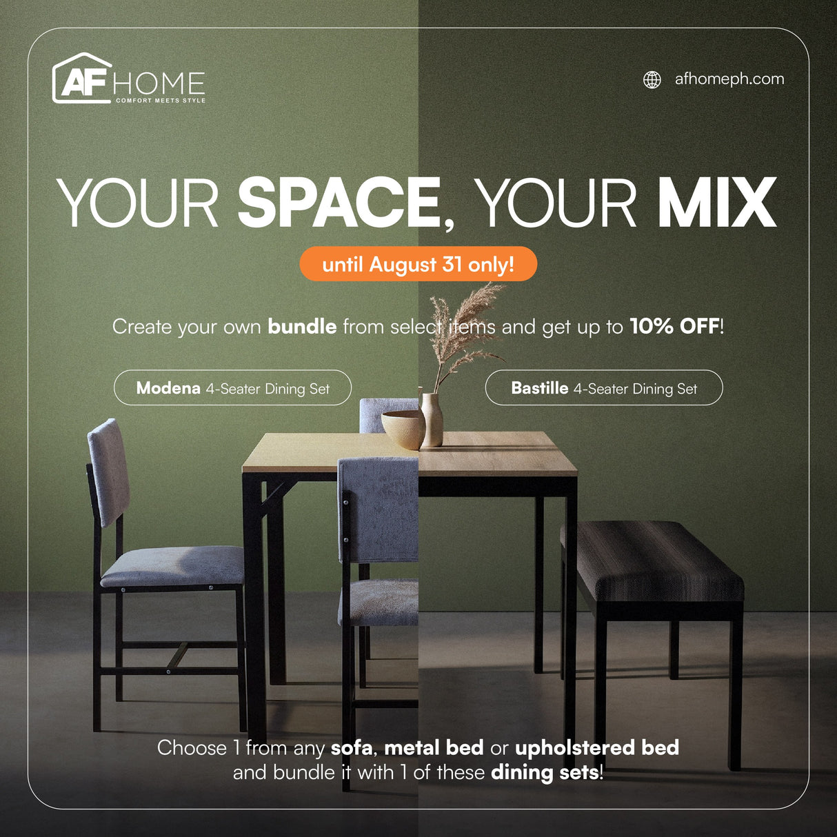 Your Space, Your Mix - Combo A: Sofa + Dining Set