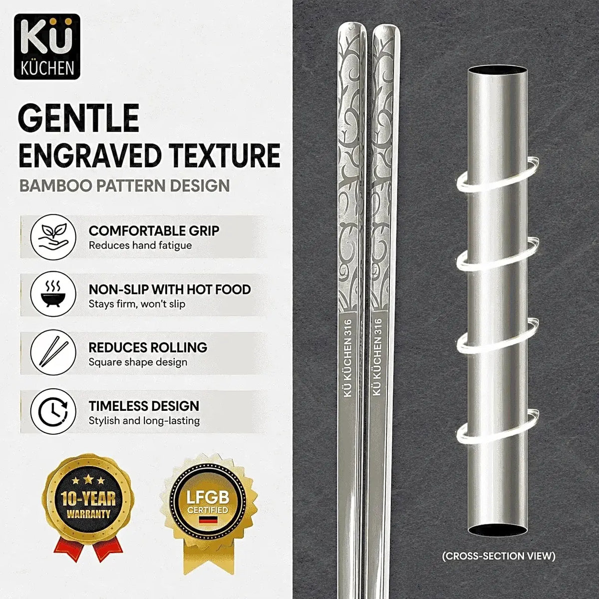 Stainless steel chopsticks set SK-C04-1