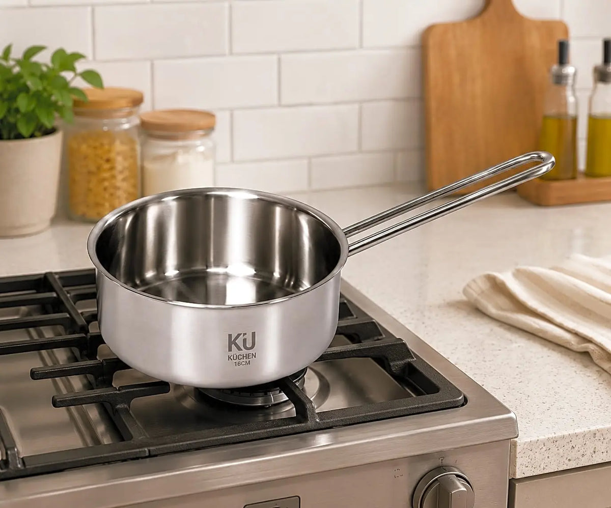 Shallow-bottom 3-layer stainless steel pot KU Shp141316
